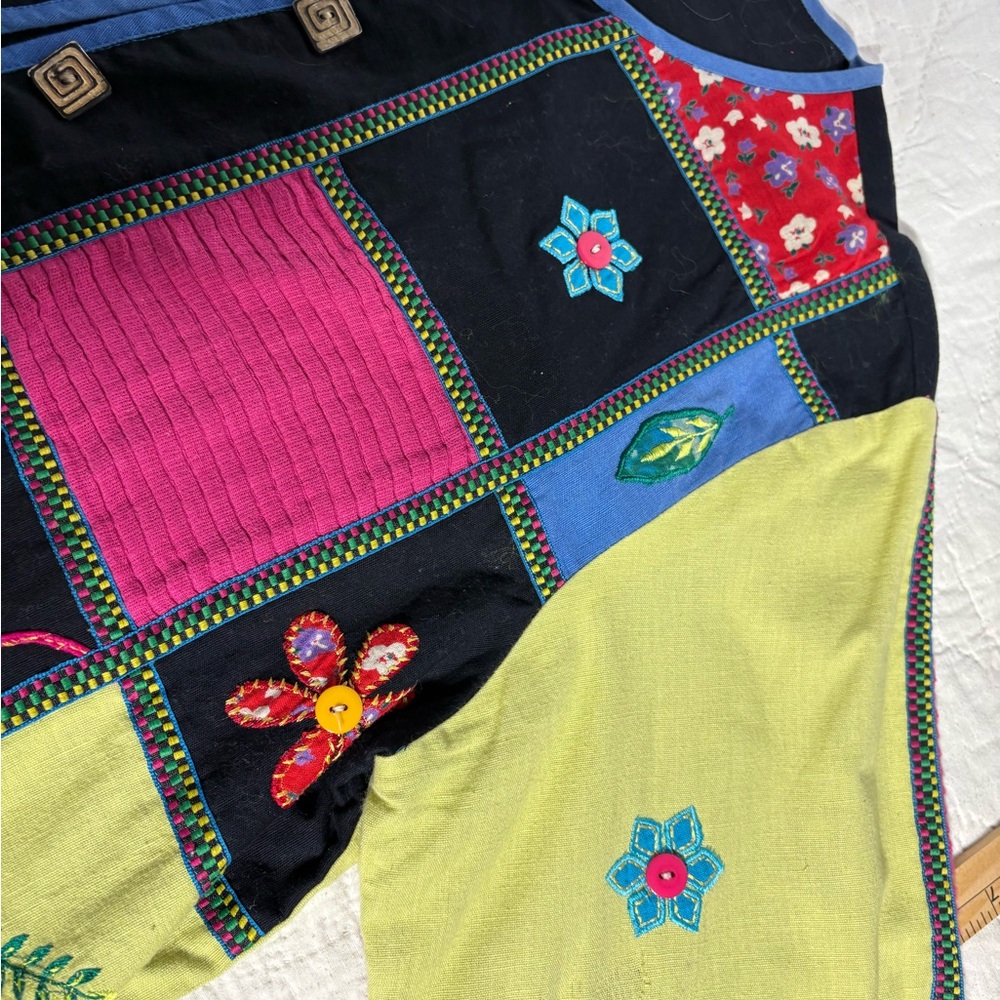 Sara Studio Color Block Patchwork Button Up Jacke… - image 8